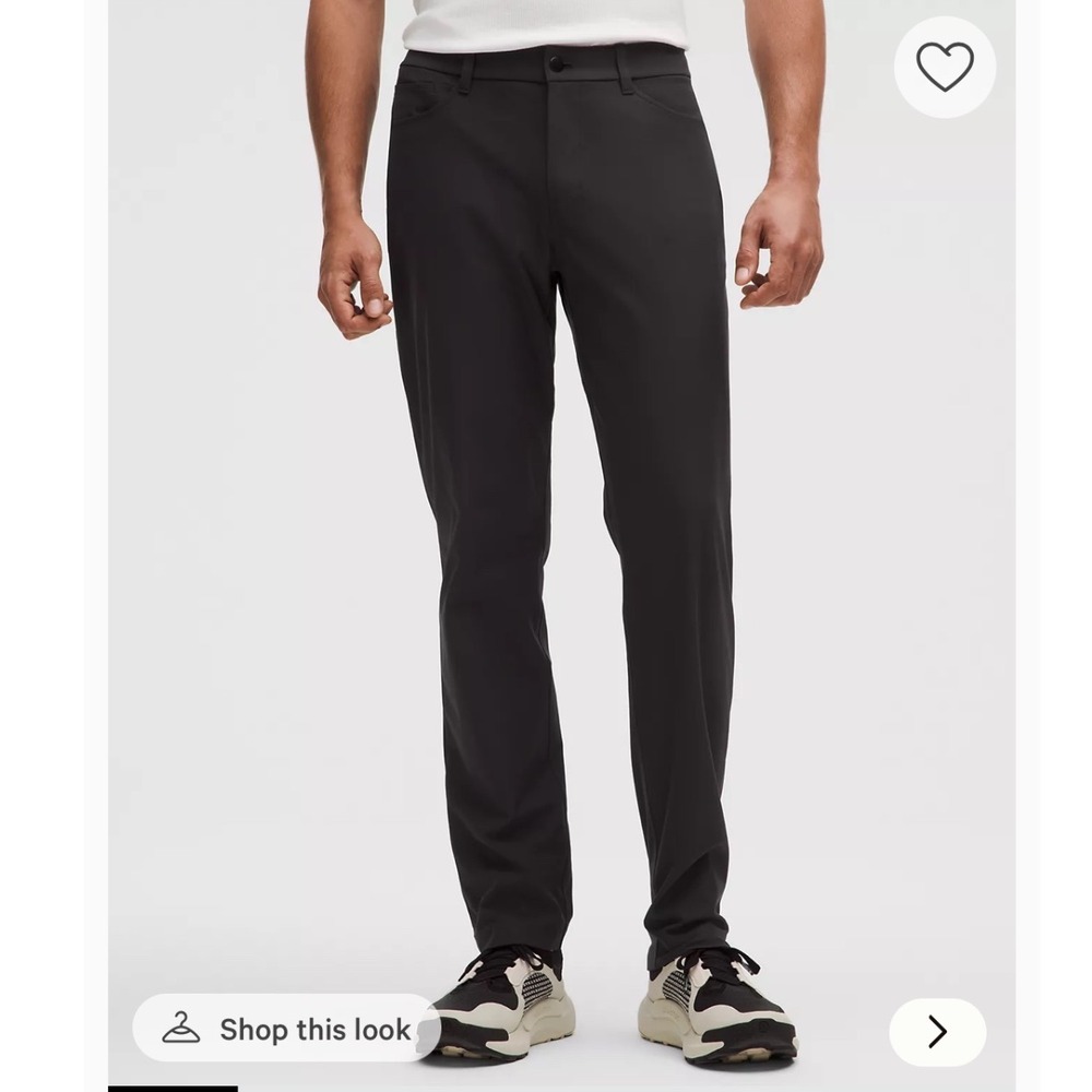 Lululemon ABC Pants Mens Black Slim Fit 36 Waist 32 Inseam Technical Chinos‎